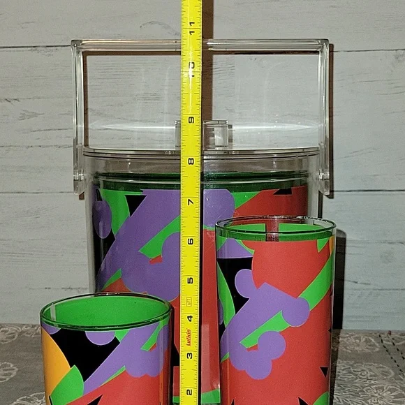 VintageStotter Colorful Fruit Ice Bucket & Cup Set13 Pieces